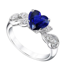Afbeelding in Gallery-weergave laden, Edelsteen sieraden Vintage stijl saffier en Natuurlijke echte diamant ( niet in het laboratorium gekweekt )en ring 2,25 karaat