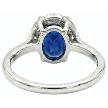 Afbeelding in Gallery-weergave laden, Edelsteen sieraden ovale blauwe saffier en Natuurlijke echte diamant ( niet in het laboratorium gekweekt )en ring 2,50 karaat