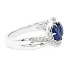 Afbeelding in Gallery-weergave laden, Edelsteen sieraden peer blauwe saffier ring gedraaide stijl 1,50 karaat