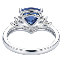 Afbeelding in Gallery-weergave laden, echte round saffier 2karaat ring profielweergave