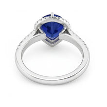 Afbeelding in Gallery-weergave laden, Edelsteenjuwelen voor dames Ceylon Sapphire Halo Diamond Ring 3.50 karaat