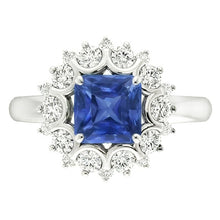 Afbeelding in Gallery-weergave laden, Edwardiaanse Saffier En Diamanten Ring
