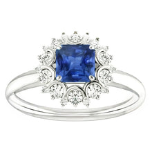 Afbeelding in Gallery-weergave laden, Edwardiaanse Saffier En Diamanten Ring
