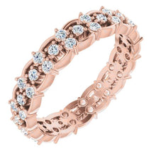 Afbeelding in Gallery-weergave laden, Eeuwigheid Trouwring 1,50 Karaat Ronde Echt Diamanten Rose Gouden Sieraden