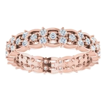 Afbeelding in Gallery-weergave laden, Eeuwigheid Trouwring 1,50 Karaat Ronde Echt Diamanten Rose Gouden Sieraden