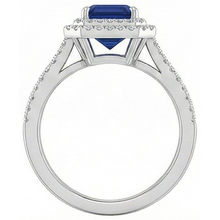 Afbeelding in Gallery-weergave laden, echte round saffier 3karaat ring profielweergave