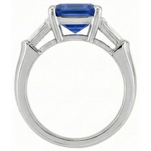 Afbeelding in Gallery-weergave laden, echte baguette saffier 6karaat ring profielweergave