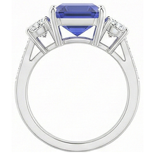 Afbeelding in Gallery-weergave laden, echte round saffier 5karaat ring op wit