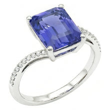 Afbeelding in Gallery-weergave laden, Emerald Solitaire trouwring blauwe saffier 2,50 karaat
