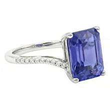 Afbeelding in Gallery-weergave laden, Emerald Solitaire trouwring blauwe saffier 2,50 karaat