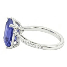 Afbeelding in Gallery-weergave laden, Emerald Solitaire trouwring blauwe saffier 2,50 karaat