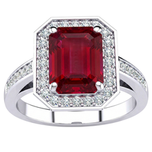 Afbeelding in Gallery-weergave laden, Smaragd Robijn IGI GECERTIFICEERDE Diamanten Ring 11 Karaat Witgoud 14K Prong Gezet Juweel
