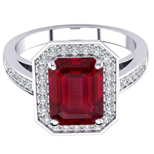 Afbeelding in Gallery-weergave laden, Smaragd Robijn IGI GECERTIFICEERDE Diamanten Ring 11 Karaat Witgoud 14K Prong Gezet Juweel