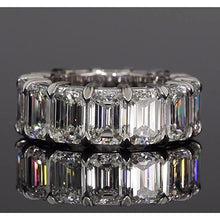 Afbeelding in Gallery-weergave laden, Emerald Cut Echt Diamond Eternity Band 11.20 Karaat Witgouden Sieraden