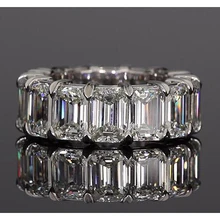 Afbeelding in Gallery-weergave laden, Emerald Cut Echt Diamond Eternity Band 11.20 Karaat Witgouden Sieraden