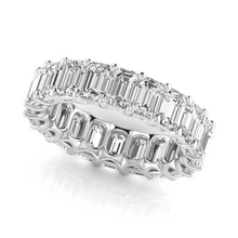 Afbeelding in Gallery-weergave laden, Diamant Trap Slijpvorm Eternity Band in 14K Witgoud – zijaanzicht