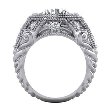 Afbeelding in Gallery-weergave laden, Enorme Antieke Stijl Ring Grote Echt Diamant Filigraan
