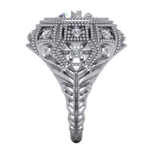 Afbeelding in Gallery-weergave laden, Enorme Antieke Stijl Ring Grote Echt Diamant Filigraan