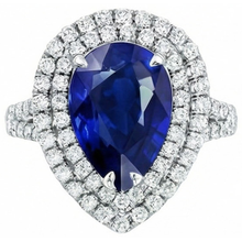 Afbeelding in Gallery-weergave laden, echte round saffier 2.50karaat ring close-up detail