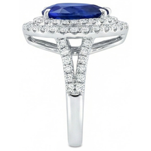 Afbeelding in Gallery-weergave laden, echte round saffier 2.50karaat ring profielweergave