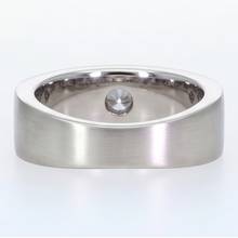 Afbeelding in Gallery-weergave laden, Euro Schacht Heren Ring Zigeuner Doorspoelen Diamant