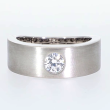 Afbeelding in Gallery-weergave laden, Euro Schacht Heren Ring Zigeuner Doorspoelen Diamant
