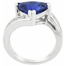 Afbeelding in Gallery-weergave laden, echte round saffier 4karaat ring op wit