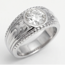 Afbeelding in Gallery-weergave laden, Fijne Diamant Mannen Ring – Old Mine Slijpvorm 2 karaat 10K