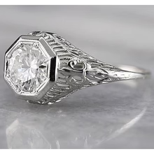 Afbeelding in Gallery-weergave laden, Filigraan Ronde Echt Diamanten Ring 2 Karaat Witgoud 14K