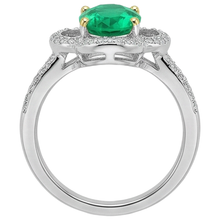 Afbeelding in Gallery-weergave laden, Smaragd Edelsteen Ring 1,50 karaat Tweekleurig 14K Goud – bovenaanzicht