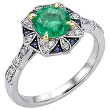 Afbeelding in Gallery-weergave laden, Edelsteen Ring 14K met Smaragd – zijaanzicht