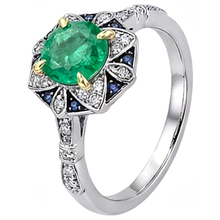 Afbeelding in Gallery-weergave laden, Edelsteen Ring 14K met Smaragd – profielaanzicht