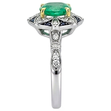 Afbeelding in Gallery-weergave laden, Smaragd Edelsteen Ring – bovenaanzicht