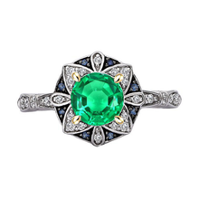 Afbeelding in Gallery-weergave laden, Smaragd Edelsteen Ring – hoofdaanzicht
