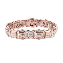 Afbeelding in Gallery-weergave laden, Fonkelende 12 Karaats Echt Diamanten Heren Armband Rosé Goud 14K
