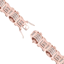 Afbeelding in Gallery-weergave laden, Fonkelende 12 Karaats Echt Diamanten Heren Armband Rosé Goud 14K