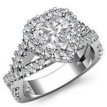Afbeelding in Gallery-weergave laden, Fonkelende Hart Geslepen Echt Diamanten Ring 7,25 Ct Massief Wit Goud 14K
