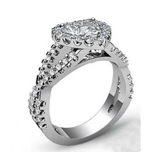 Afbeelding in Gallery-weergave laden, Fonkelende Hart Geslepen Echt Diamanten Ring 7,25 Ct Massief Wit Goud 14K