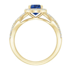 Afbeelding in Gallery-weergave laden, echte round saffier 4karaat ring profielweergave