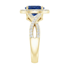 Afbeelding in Gallery-weergave laden, echte round saffier 4karaat ring op wit