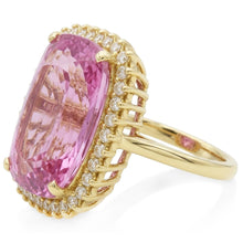 Afbeelding in Gallery-weergave laden, Geelgoud 14K Roze Kunziet 44.35 Ct Natuurlijke uit de aarde gewonnen Diamanten Edelsteen Ring Sieraden