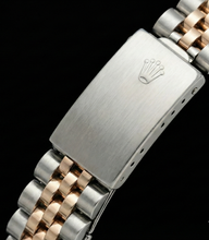 Afbeelding in Gallery-weergave laden, Geelgoud en roestvrij staal jubileum Rolex dameshorloge met datumaanduiding