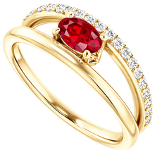 Afbeelding in Gallery-weergave laden, echte round robijn 2.60karaat ring close-up detail
