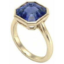 Afbeelding in Gallery-weergave laden, Natuurlijke (niet labgekweekte) Geelgouden Solitaire Ring met Ceylon Saffier in Kastzetting, 5 Karaat