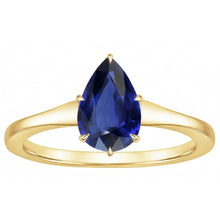 Afbeelding in Gallery-weergave laden, Geelgouden Solitaire Ring Teardrop-stijl Ceylon Sapphire 2,50 karaat