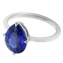 Afbeelding in Gallery-weergave laden, Gekleurde Steen Ring 14 Karaat Witgoud – Blauwe Saffier