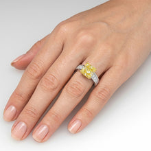 Afbeelding in Gallery-weergave laden, Gele Kanarie Diamant VVS Halo Zetting Ring 3,75 karaat in
