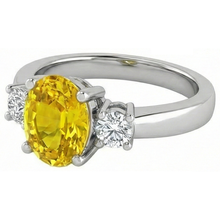 Afbeelding in Gallery-weergave laden, echte round saffier 3.70karaat ring profielweergave