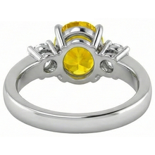 Afbeelding in Gallery-weergave laden, echte round saffier 3.70karaat ring met diamantaccenten