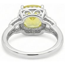 Afbeelding in Gallery-weergave laden, Gele saffier en Natuurlijke echte diamanten ( niet in een laboratorium gekweekt ) 4 karaats ring wit goud 14K